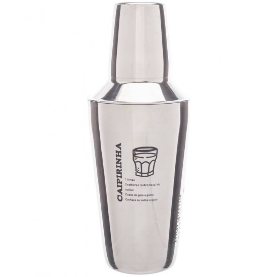 Coqueteleira 400ml com Receitas Aço Inox 